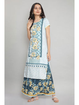 Aurelia - Whisper Blue Ethnic Cotton Kurta