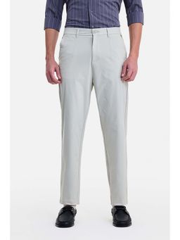 Snitch - Men Light Grey Solid Regular Fit Trouser