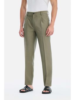 Snitch - Men Olive Textured Regular Fit Trouser