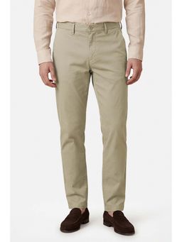 Snitch - Men Khaki Washed Solid Regular Fit Trouser