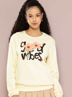 DILLINGER - Womens Relaxed Fit Puff Printed Long Sleeve Sweatshirt