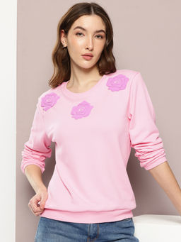 DILLINGER - Womens Relaxed Fit Long Sleeve Pink Sweatshirt
