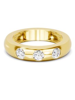 SPARQ - Lab Grown Diamond 0.53CT Round 925 Sterling Silver Gold Plated Band Ring for Men