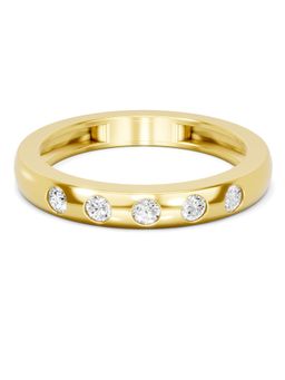 SPARQ - Lab Grown Diamond 0.18CT Round 925 Sterling Silver Gold Plated Ring for Men