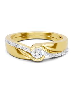 SPARQ - Lab Grown Diamond 0.37CT Round 925 Sterling Silver Gold Plated Band Ring for Men