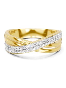 SPARQ - Lab Grown Diamond 0.27CT Round 925 Sterling Silver Gold Plated Band Ring for Men