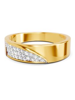 SPARQ - Lab Grown Diamond 0.18CT Round 925 Sterling Silver Gold Plated Band Ring for Men