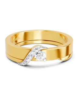 SPARQ - Lab Grown Diamond 0.15CT Round 925 Sterling Silver Gold Plated Band Ring for Men