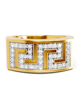 SPARQ - Lab Grown Diamond 0.53CT Round 925 Sterling Silver Gold Plated Ring for Men