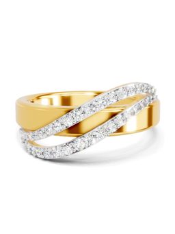 SPARQ - Lab Grown Diamond 0.34CT Round 925 Sterling Silver Gold Plated Band Ring for Men