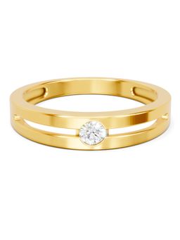 SPARQ - Lab Grown Diamond 0.13CT 925 Sterling Silver Gold Plated Solitaire Ring for Men