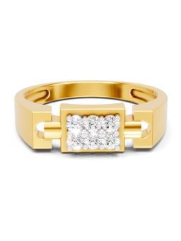 SPARQ - Lab Grown Diamond 0.23CT Round 925 Sterling Silver Gold Plated Ring for Men