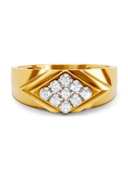 SPARQ - Lab Grown Diamond 0.2CT Round 925 Sterling Silver Gold Plated Ring for Men