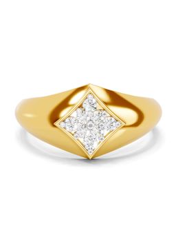SPARQ - Lab Grown Diamond 0.22CT Round 925 Sterling Silver Gold Plated Ring for Men