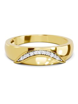 SPARQ - Lab Grown Diamond 0.07CT Round 925 Sterling Silver Gold Plated Ring for Men
