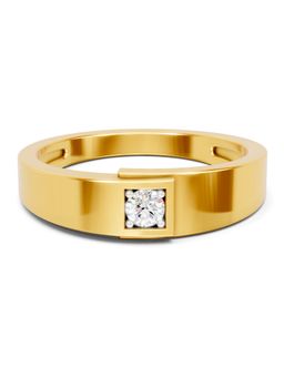 SPARQ - Lab Grown Diamond 0.08CT Round 925 Sterling Silver Gold Plated Ring for Men