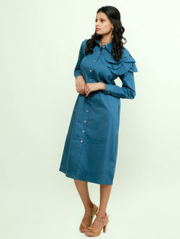 Echke - Shirt Dress With Detailing On Right Shoulder