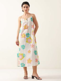 SAY - White Square Neck Dress for Women