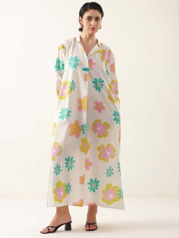 SAY - White Casual V-Neck Dress for Women