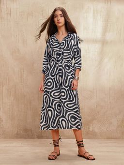 U.S. POLO ASSN. - Abstract Printed Shirt Dress