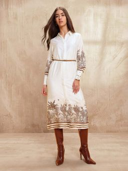 U.S. POLO ASSN. - Tropical Printed Shirt Dress with Belt