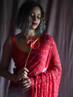 Suta - Women Red Solid
                  Artificial Silk Saree Blouse - 2