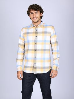 Lee - Men Checked Yellow Regular Fit Shirt