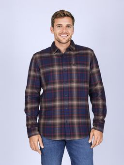 Wrangler - Men Checked Purple Regular Fit Shirt
