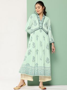 Nayam by lakshita - Floral Printed Embroidered Kurta
