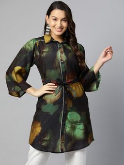 Nayam by lakshita - Shirt Collar Floral Printed Tunic