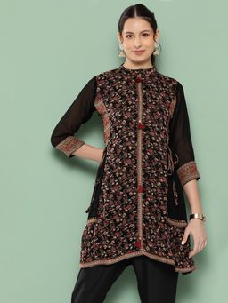 Nayam by lakshita - Floral Printed Sequined Kurti