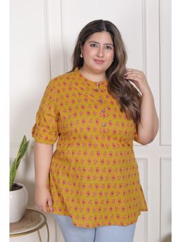 Swasti - Mustard Plus Size Short Tunic