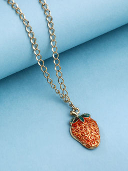 VIRAASI - Gold-Plated Strawberry Pendant with Chain Necklace