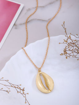 VIRAASI - Gold-Plated Sea Shell Pendant Chain Necklace