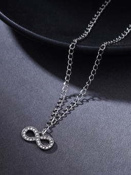 VIRAASI - Rhodium-Plated Infinity Pendant with Chain