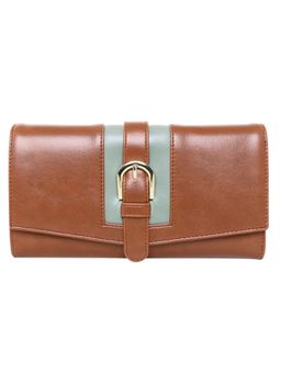 ESBEDA - Tan Color Buckle Strap Bifold Wallet For Women