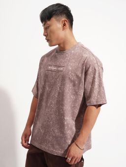 HIGHLANDER - Brown Typography Oversized Tshirt