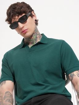 HIGHLANDER - Dark Green Polo Collar Polo T-shirt