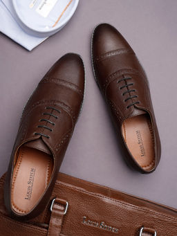 Louis Stitch - Men Brunette Brown Formal Lace Up Oxford Shoes