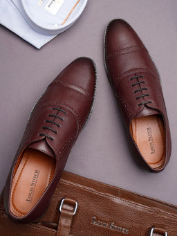 Louis Stitch - Men Rosewood Formal Lace Up Oxford Shoes