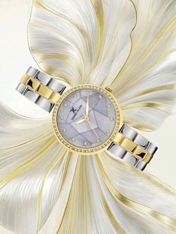 Daniel Klein - Gold and Silver Strap with Gold Stone Studded Women Watch - Dk.1.14019-4 (Medium)