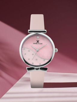 Daniel Klein - Pink Minimal Strap with Bow Shape Lug Women Premium Watch - Dk.1.14022-1 (Medium)