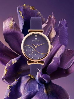 Daniel Klein - Purple Minimal Strap with Bow Shape Lug Women Premium Watch - Dk.1.14022-4 (Medium)