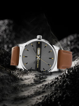 Daniel Klein - Tan Brown Leather Strap Day Dated Men Watch - Dk.1.14024-1 (Medium)