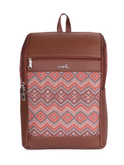 Zouk - Amalia Unisex Vegan Leather Laptop Backpack - Gwalior Weaves (L)