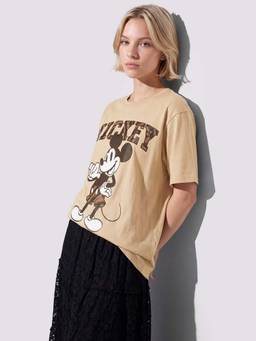 max - Women Beige Mickey T-Shirt