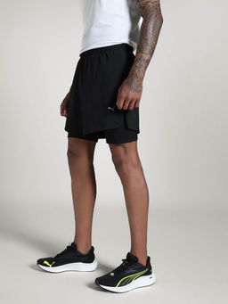 Puma - Black Men's Run 2 in 1 Shorts