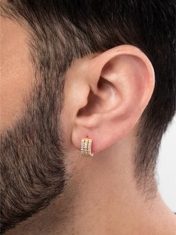 ORIONZ - Three Line Boxed Hoop Earring For Men