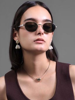 Kazo - Women Black The Contour Oval Sunglasses (Dt1204Bkgdc) (39)