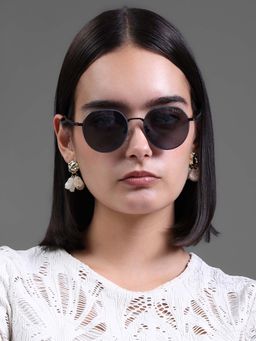 Kazo - Women Black Echo Round Sunglasses (Dt1206Black) (39)